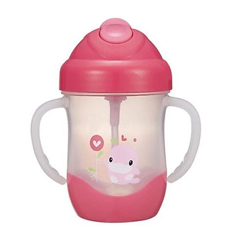 Bình tập uống cho bé ống hút silicone có tay cầm KU5452a 200ml