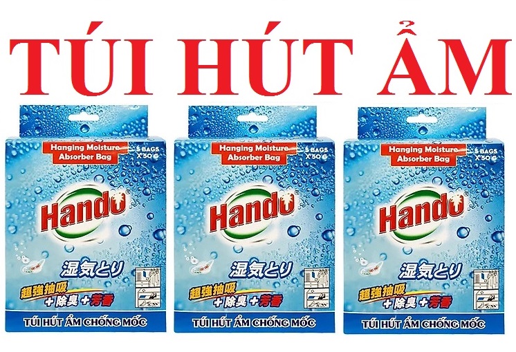 Bộ 3 hộp gồm 15 túi hút ẩm Hando (50g/túi)