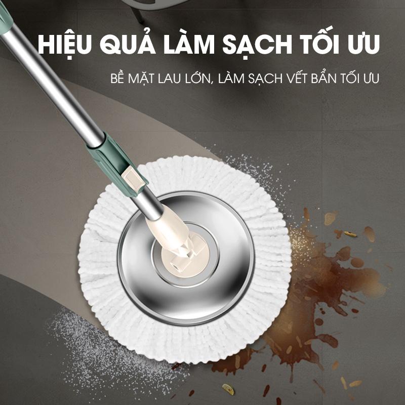 Bộ cây lau nhà cao cấp xoay 360 độ SAMONO SCM003 lau sạch mọi ngóc ngách sàn nhà 2 ngăn chứa lau khô lau ướt thông minh - Hàng chính hãng