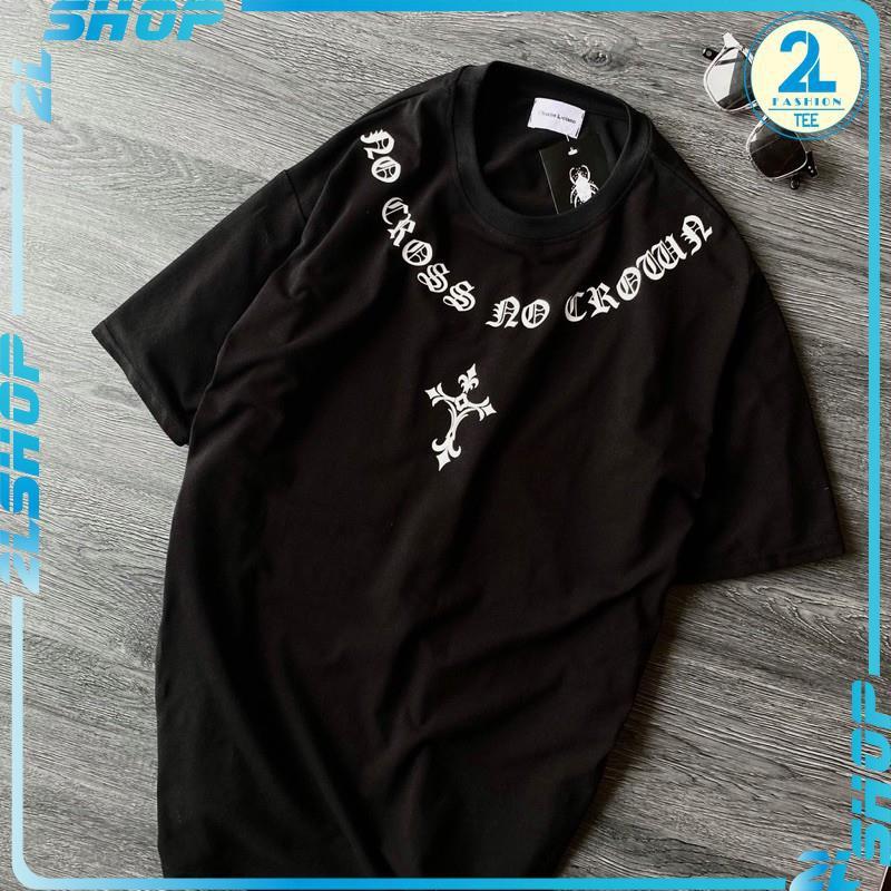 Áo thun unisex form rộng Nocross chữ thập trắng DCT - Áo phông nam nữ tay lỡ , chất cotton - Beshine Store