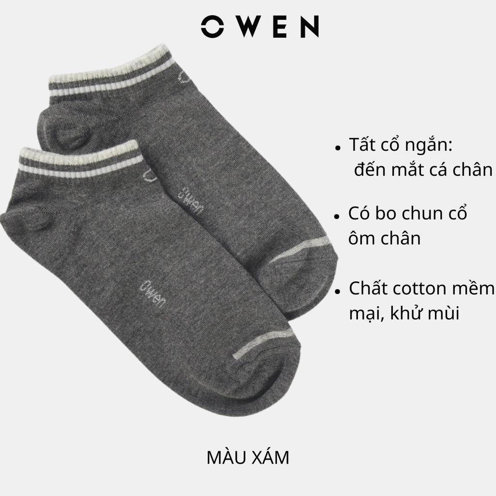 Tất Nam Owen chất cotton cao cấp cổ ngắn mềm mịn thấm hút mồ hôi ngăn mùi kháng khuẩn