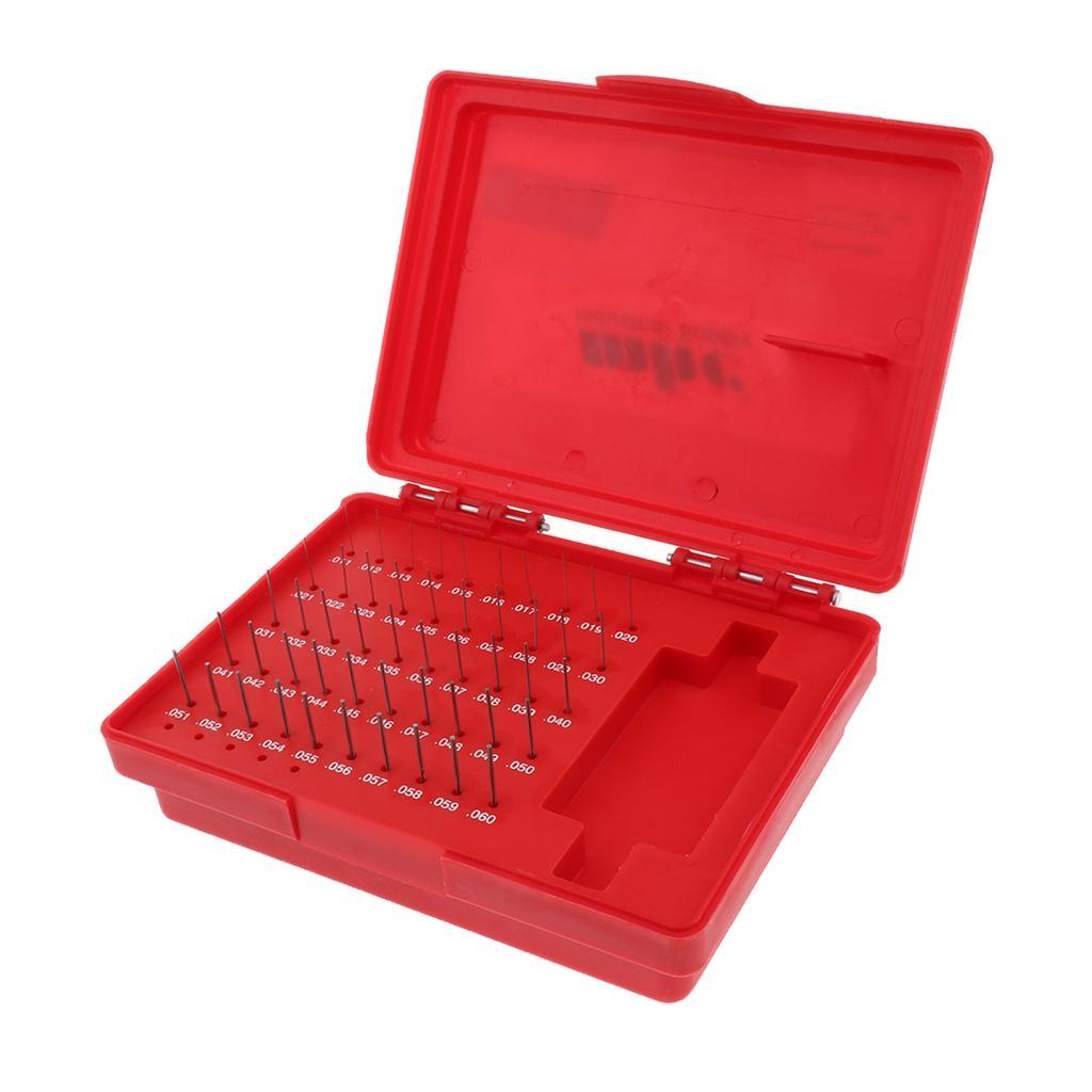 50pcs Pin Gauge 0.011-0.060inch Smooth Plug Gauge Hole Gage Set Measuring