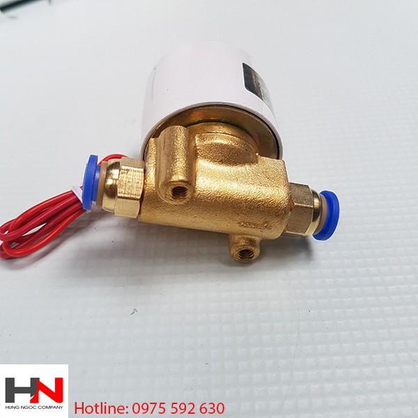 Van điện từ cho hệ thống phun sương DN8 220v cỡ ren 13mm có lắp sẵn cút nối ống 8 ly