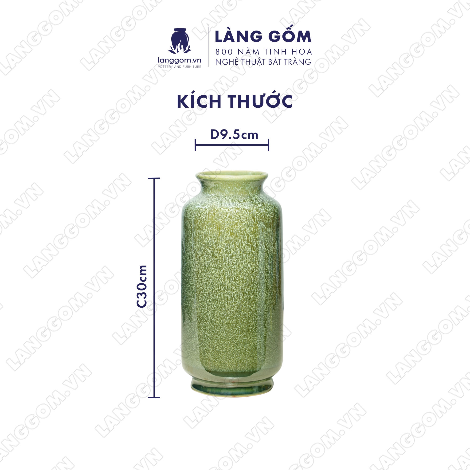 Bình hoa, lọ hoa Gốm sứ Bát Tràng cao cấp Men hỏa biến nhiều màu sắc dáng Trụ dùng làm quà tặng, trang trí - Làng Gốm