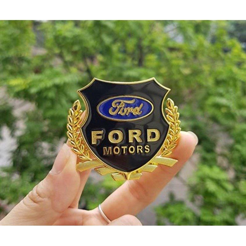 Bộ 2 Logo bông lúa nổi Ford dán trang trí Ngoại thất ô tô