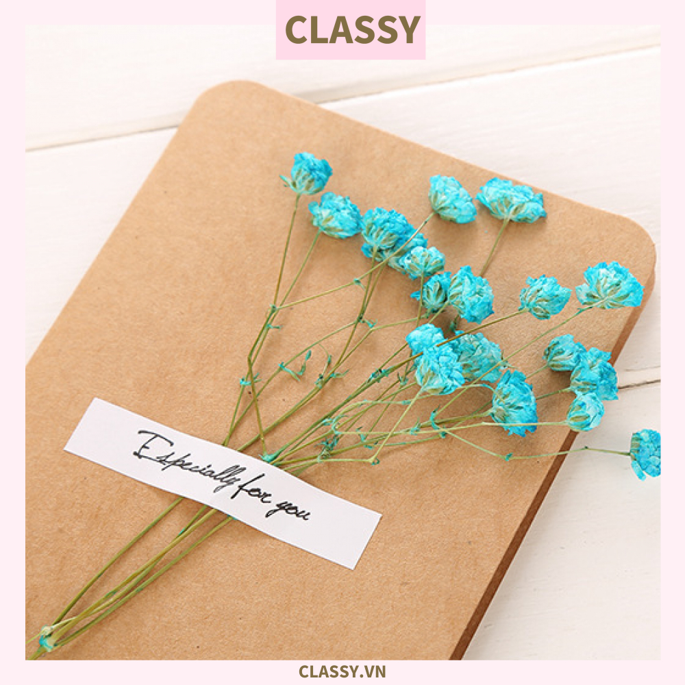 Classy Thiệp chúc mừng, thiệp giáng sinh có gắn hoa khô trang trí Q1366