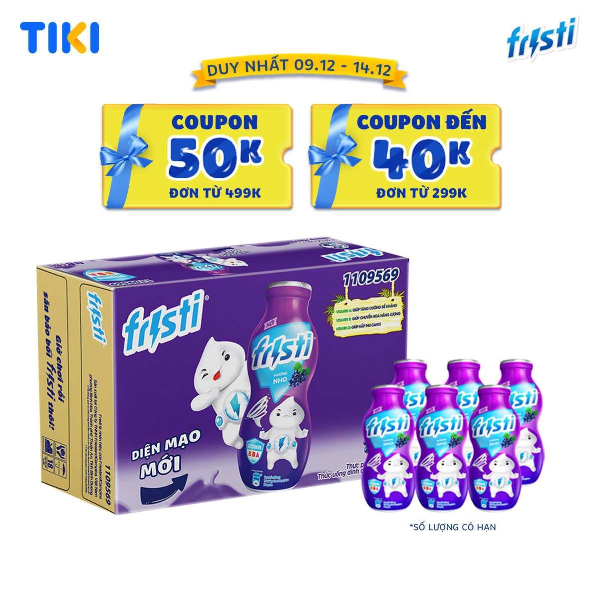 Thùng Fristi Hương Nho 48x80ml