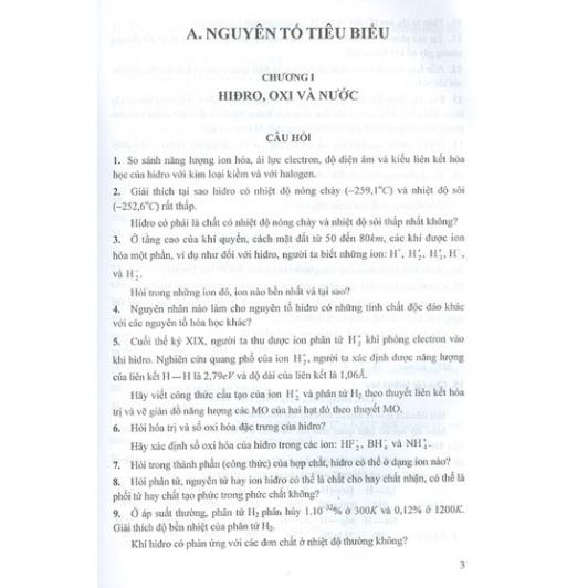 Sách - Bài Tập Hóa Học Vô Cơ Cơ Bản Quyển 3 - Hóa Học Các Nguyên Tố