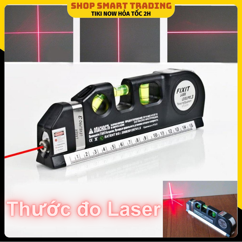 Thước Thủy Laser - Thước Đo Khoảng Cách Bằng Laser, Thước Đo Laser Cầm Tay Giá Rẻ - Thước Ni vô Laser 3 Chức Năng + Tặng kèm thước dây 1.5m