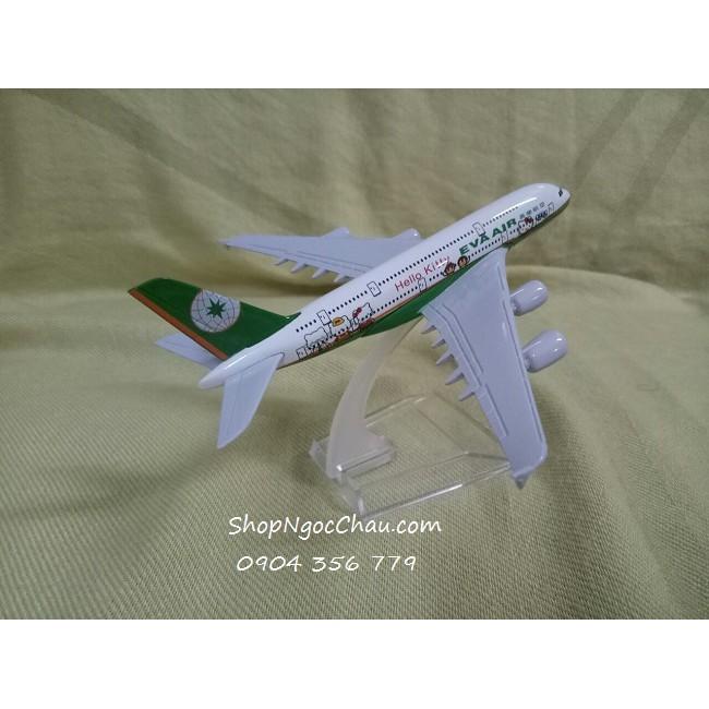 Mô hình máy bay A380 Eva Air - Hello Kitty Green 16cm