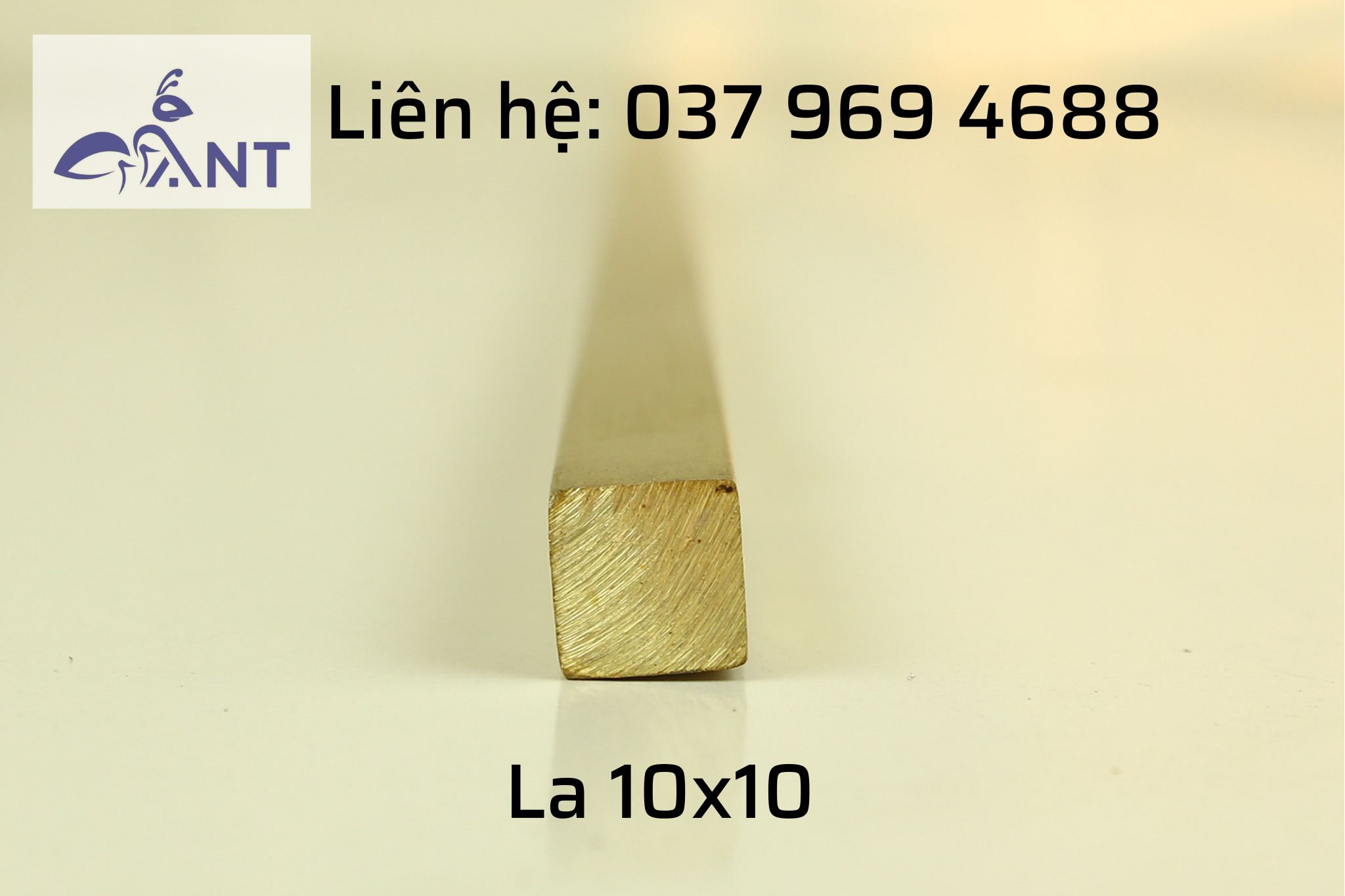 Nẹp đồng la 10x10, nẹp la trang trí, thanh la đồng, thanh dài 3m, có hỗ trợ cắt theo kích thước