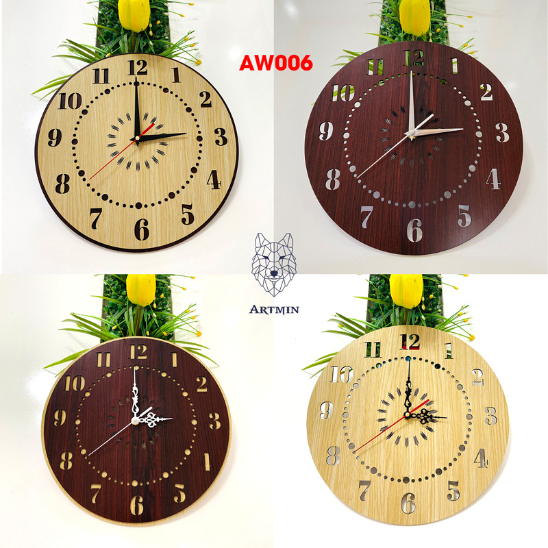 AW006 - Đồng Hồ Gỗ Treo Tường – Décor Trang Trí Sang Trọng