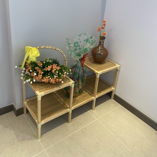Kệ Để Đồ Đa Năng- Minhlongwood M23, Kệ Trang Trí Phòng Ngủ, Phòng Khách- Màu Gỗ Tự Nhiên