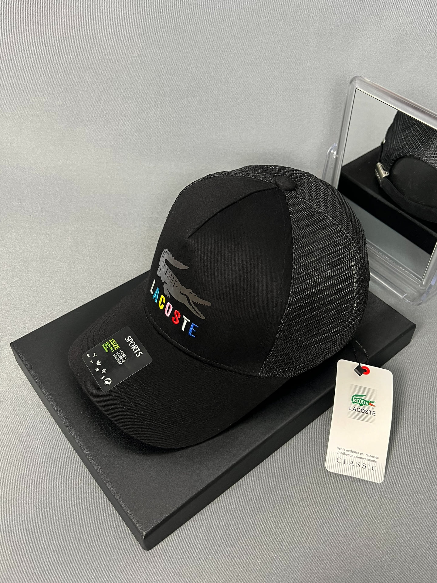 Nón kết, mũ lưỡi trai Lacos phản quang vải kaki phối lưới form chuẩn thời trang cao cấp