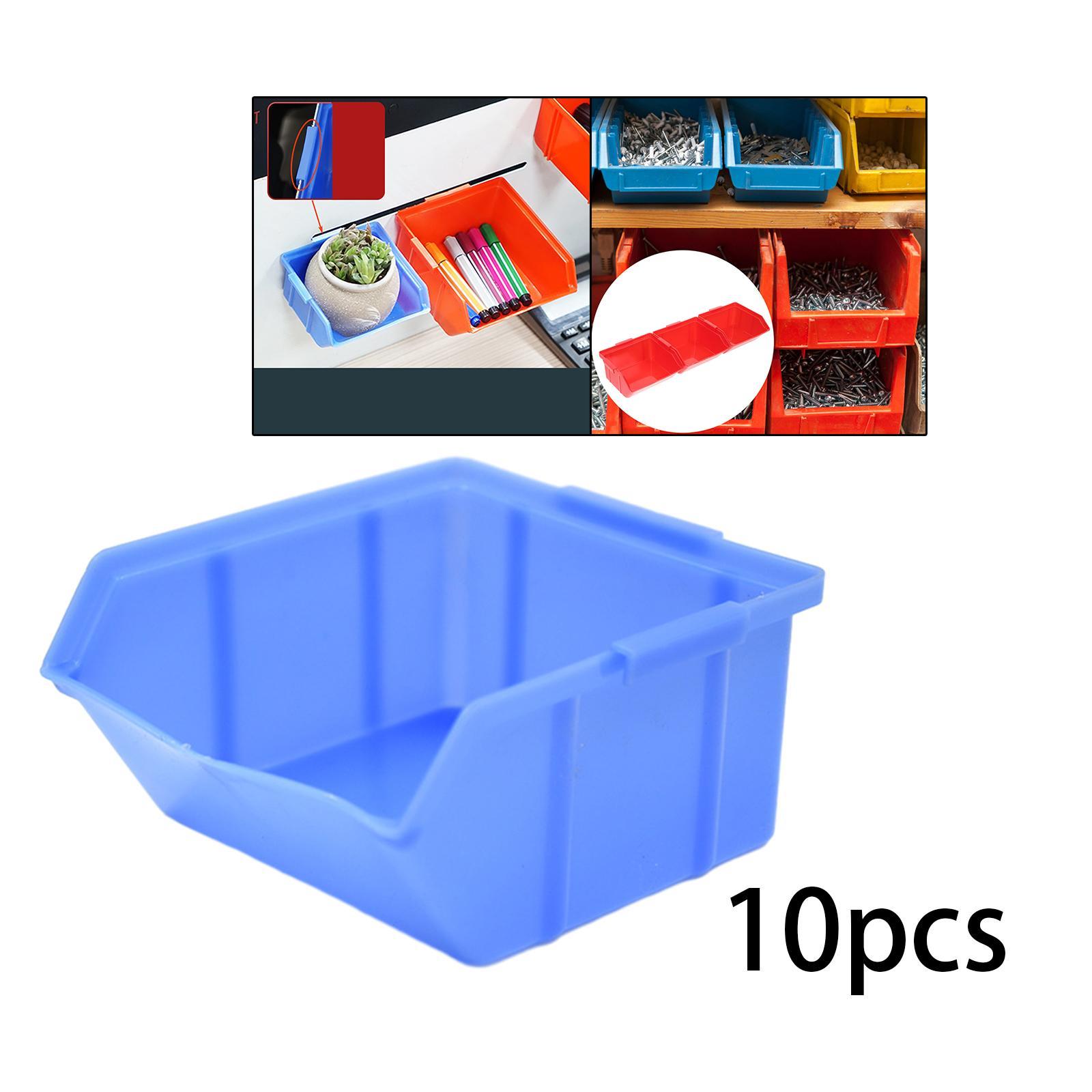 10x Bolts Wall Organizer, Heavy Duty Stackable Storage Bin Container Hanging Stacking Containers for Nuts Bolts Screws Beads Buttons