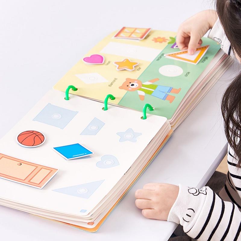 Học liệu bóc dán Montessori 17 chủ đề chất cao cấp dán đi dán lại nhiều lần