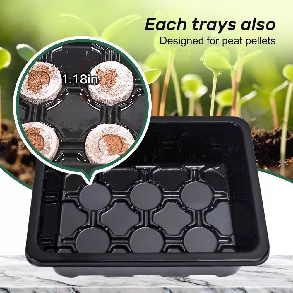 5 Khay Ươm Hạt Giống - Ươm Cây Trồng - 12 Lỗ - Có Nắp Đậy Chuyên Dụng