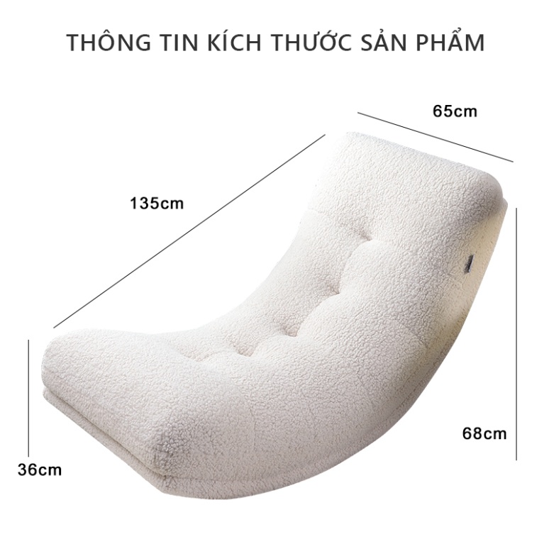 Ghế Sofa Bập Bênh Bọc Vải Lông Cừu Màu Trắng Tinh Tế AC38