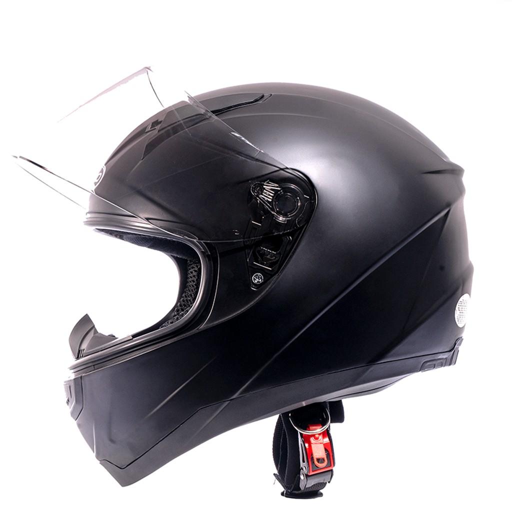 Mũ bảo hiểm fullface GRO ST13 dáng đen trơn, nón bảo hiểm chuyên phượt thể thao cá tính mạnh mẽ - Hàng chính hãng