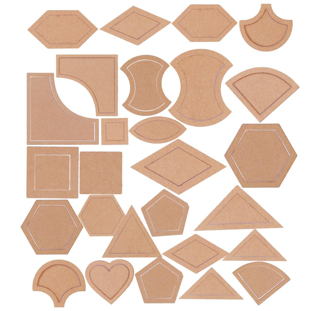 54 chiếc Acrylic Quilting Bản Mẫu May Stencils Miếng Dán Cường Lực Thước May Dụng Cụ