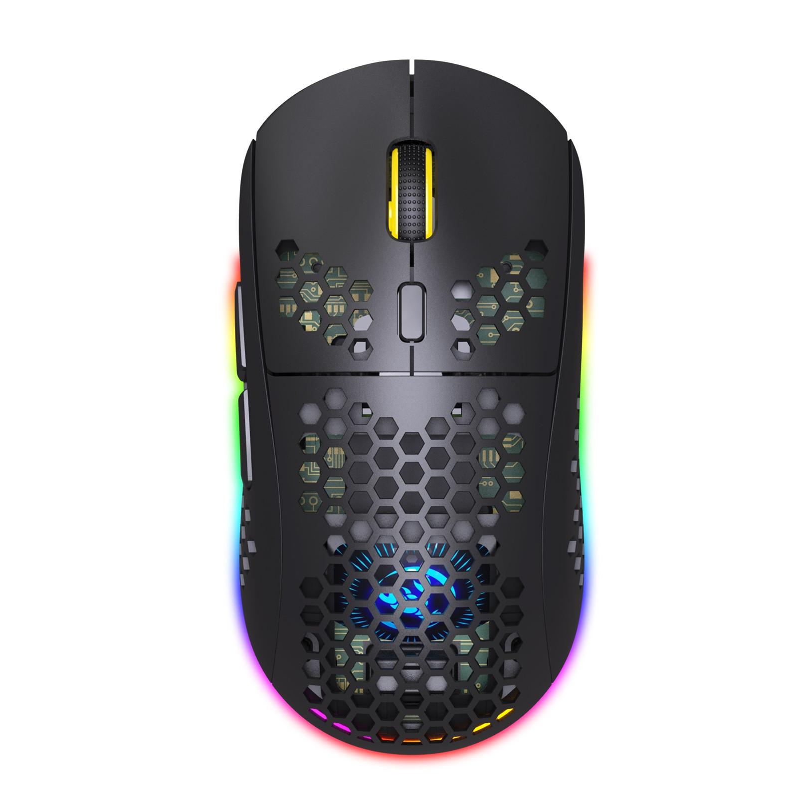 2.4G Không Dây USB Chuột RGB Dạ Quang Loại-C Sạc Chuột Chơi Game Cho Máy Tính Laptop Mini Di Động Có Thể Điều Chỉnh DPI silent Chuột