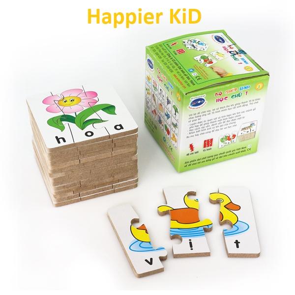 Đồ chơi gỗ ghép hình Winwintoys, học chữ Tiếng Việt, mẫu 1