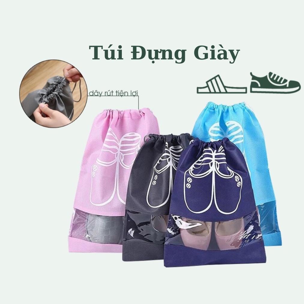 Túi đựng giày bằng vải không dệt chống bụi, chống nước, có dây rút tiện lợi khi đi du lịch, chơi thể thao size to