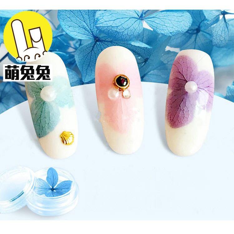 Hoa khô lụa cánh to trang trí móng, hoa khô lụa ẩn gel/bột