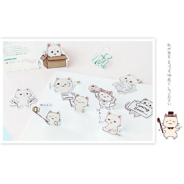 Bộ 45 Sticker Hàn Quốc hình mèo kute dán trang trí E05