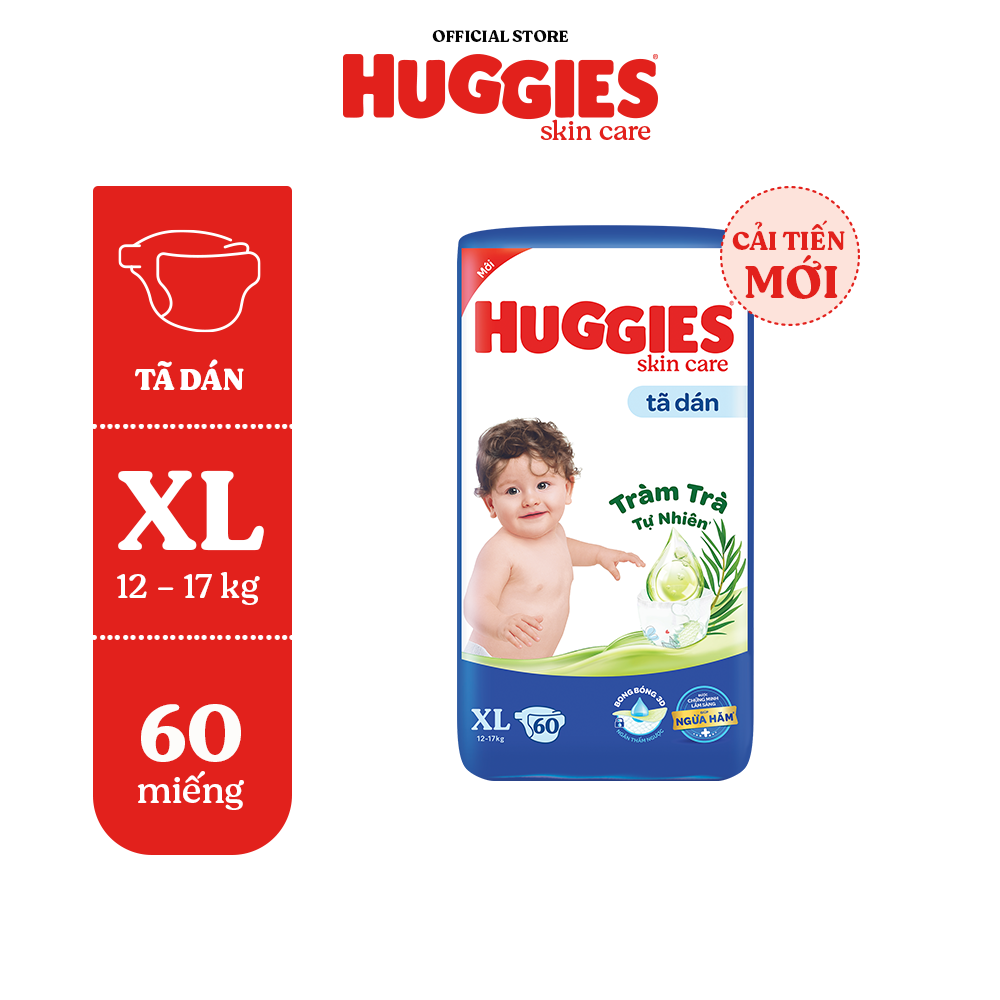 Combo 3 Tã dán Huggies Skincare Super Jumbo XL60