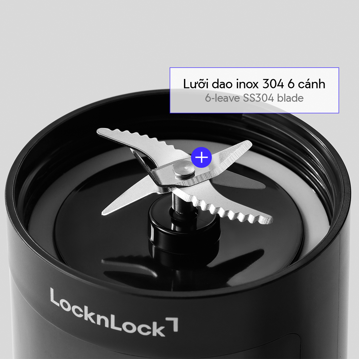 Máy Xay Sinh Tố Cầm Tay LocknLock Powerful Portable Blender EJJ356BLK 600ml, Hàng Chính Hãng, Thiết Kế Nắp Kèm Miệng Uống – JoyMall