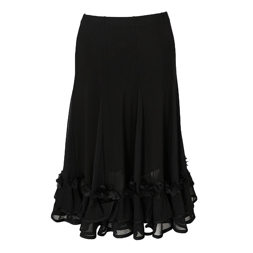 2 Pieces Women Lady Dance Skirt Ballroom Dance Skirt Full Circle Modern Dress Party Costume Dancewear