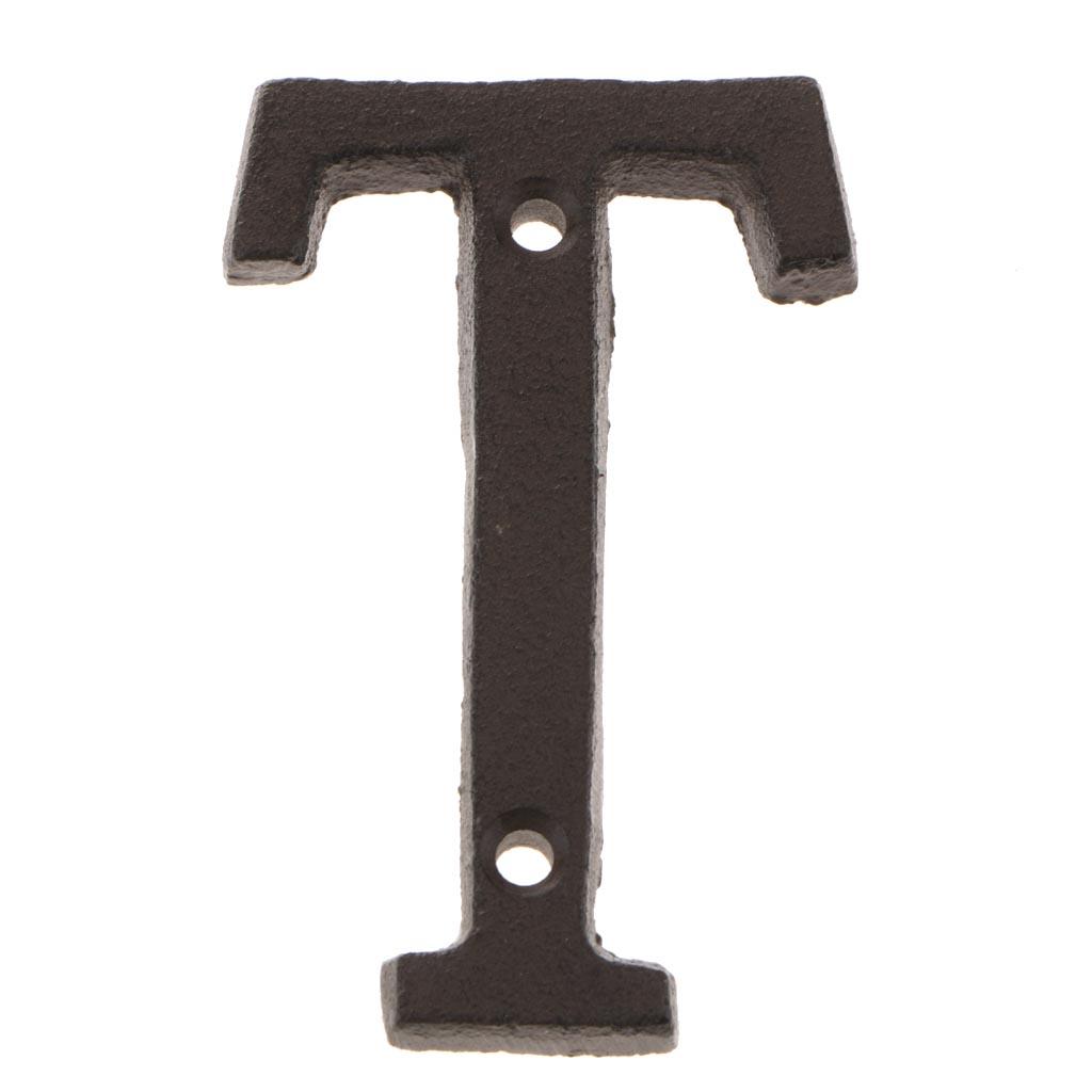 2Pcs Letter T & O Rustic Cast Iron Home House Letter Black Easy Install