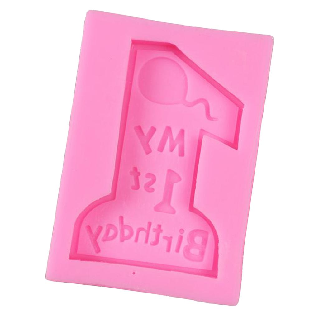 Silicone Number One Mold for Fondant Making Baby Birthday Cake Decor Mould