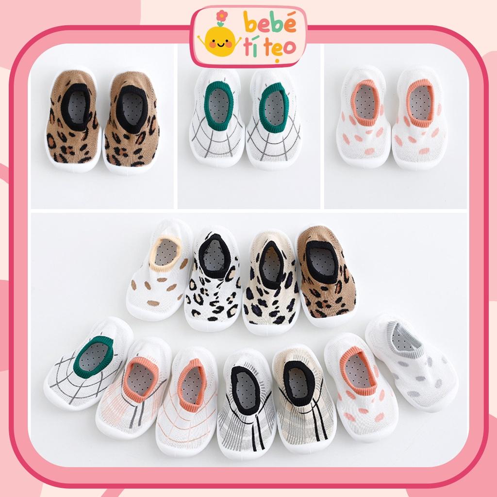 Giày Tất Vớ Tập Đi Cho Bé Trai, Bé Gái Style Hàn Quốc Đế Mềm Chống Trượt 0-2 Tuổi Bebé Tí Tẹo