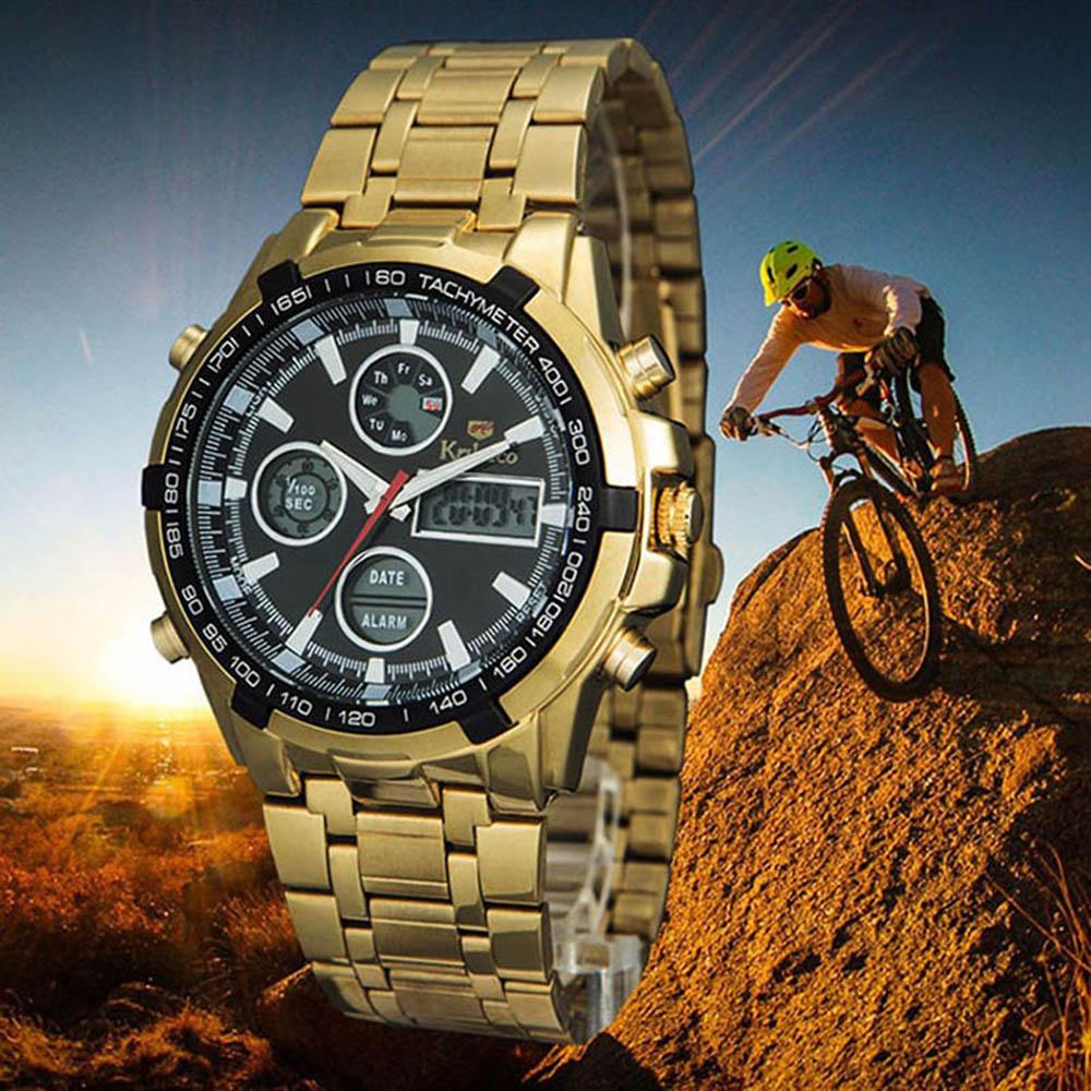 Đồng hồ đeo tay nam đa chức năng hiển thị kép chống thấm nước