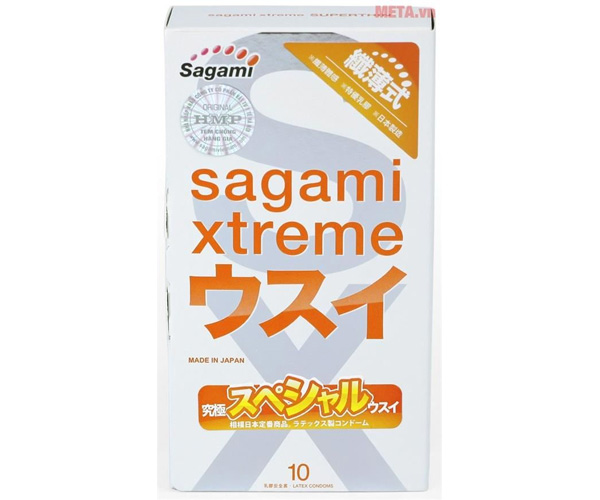 Bao Cao Su Siêu Mỏng Sagami Xtreme Super Thin (H10) - Chất Liệu Mềm Mại - Không Mùi Cao Su - 100% Hàng Chính Hãng