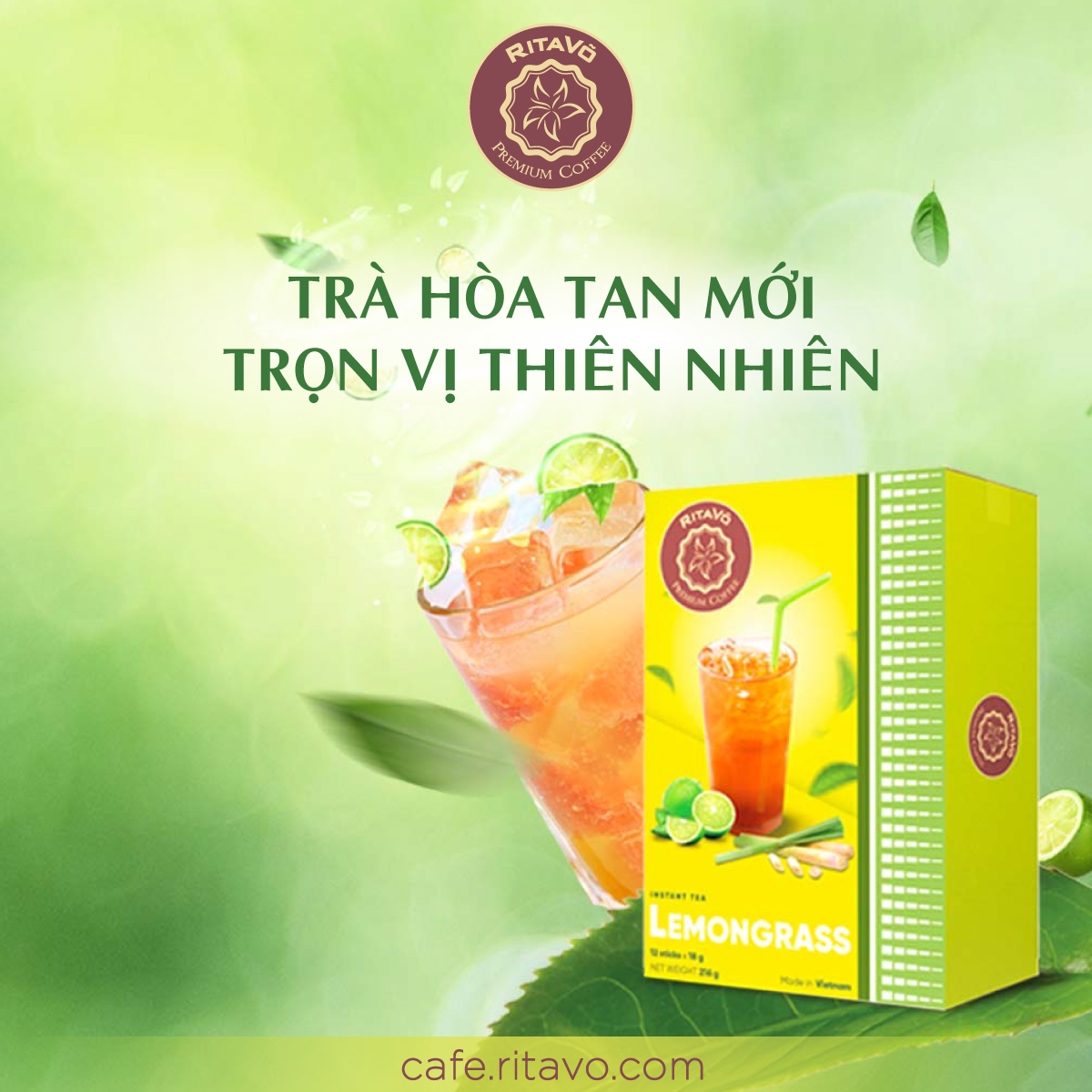 Trà hoà tan Rita Võ Cafe Sả chanh [12góix18g]