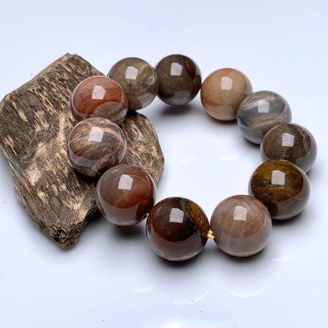 Vòng Tay Gỗ Hóa Thạch Size 20mm