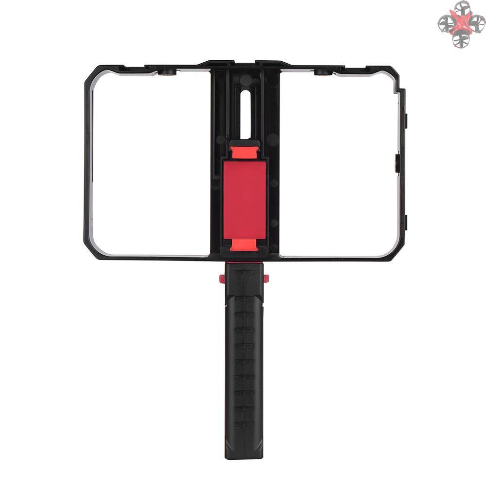CTOY Portable Smartphone Video Rig Handheld Phone Stabilizer Grip Cage with Phone Holder 3 Cold Shoe Mounts Handle for iPhone Xs/Xs Max/XR/X/8 for Samsung Xiaomi Huawei