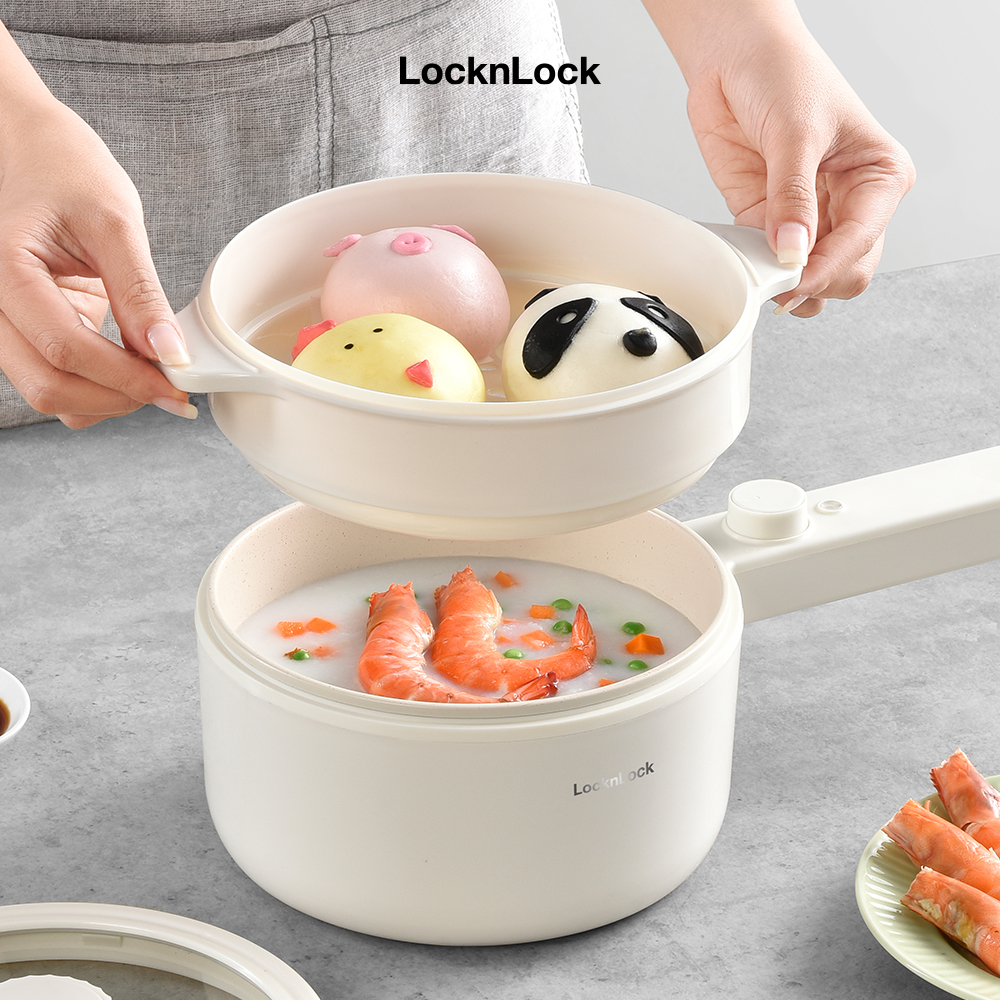 Nồi điện đa năng Locknlock Electric multi pot EJP436IVY 220V, 50Hz, 600W, 1.5L- Màu ngà - Hàng chính hãng