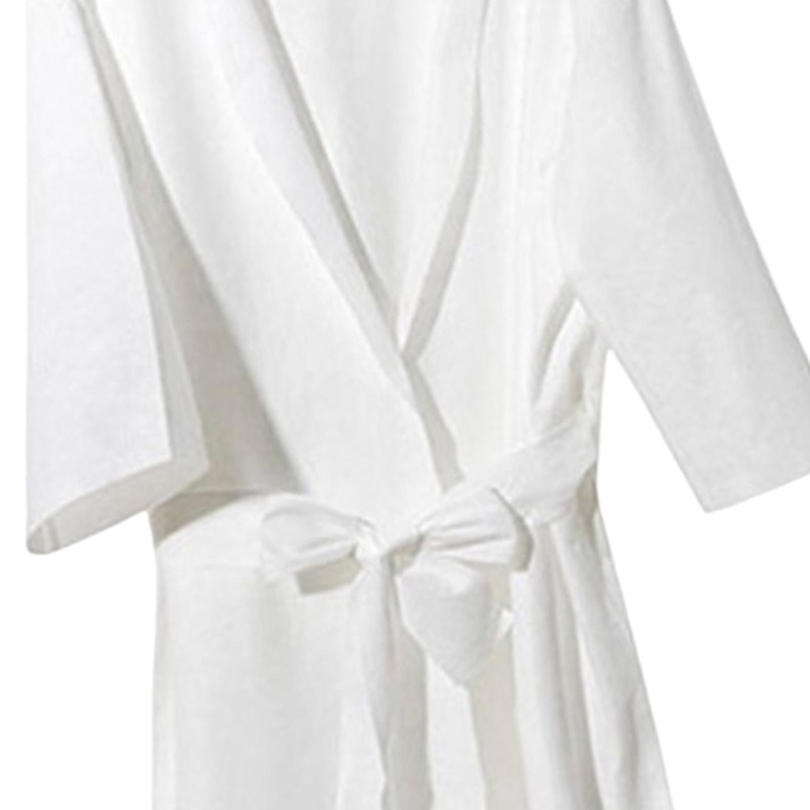 Womens Disposable Bathrobe Wrap with Belt Supplies Steam Suit Clothing Adult Costume Adjustable Accessories Loose Robe for Traveling Salon