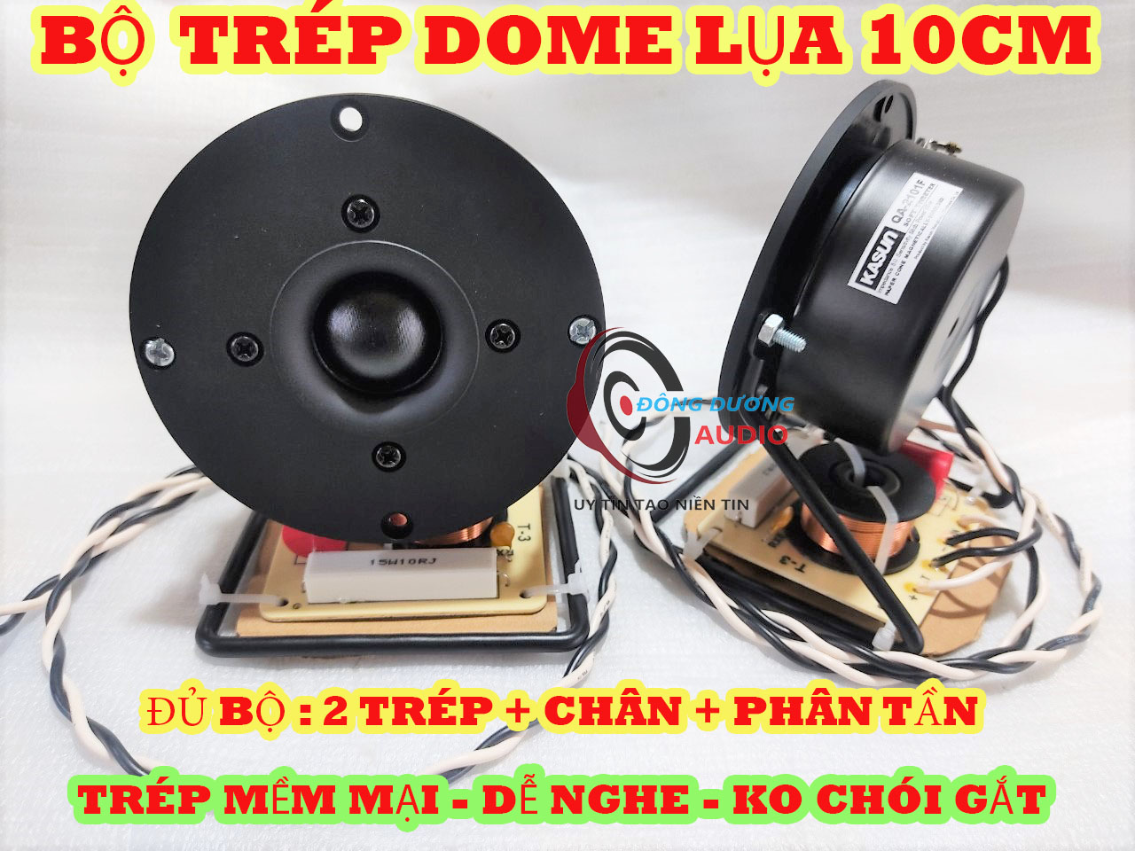 BỘ 2 LOA BỔ SUNG TRÉP KASUN 10CM MÀNG LỤA - 2 TRÉP + CHÂN + PHÂN TẦN