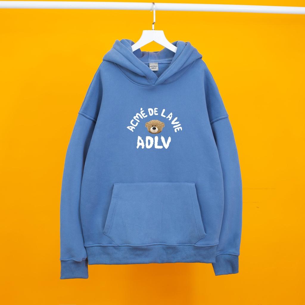 Áo nỉ hoodie ADLV GẤU Áo nỉ hoodie unisex nam nữ form rộng oversize chất liệu Cotton