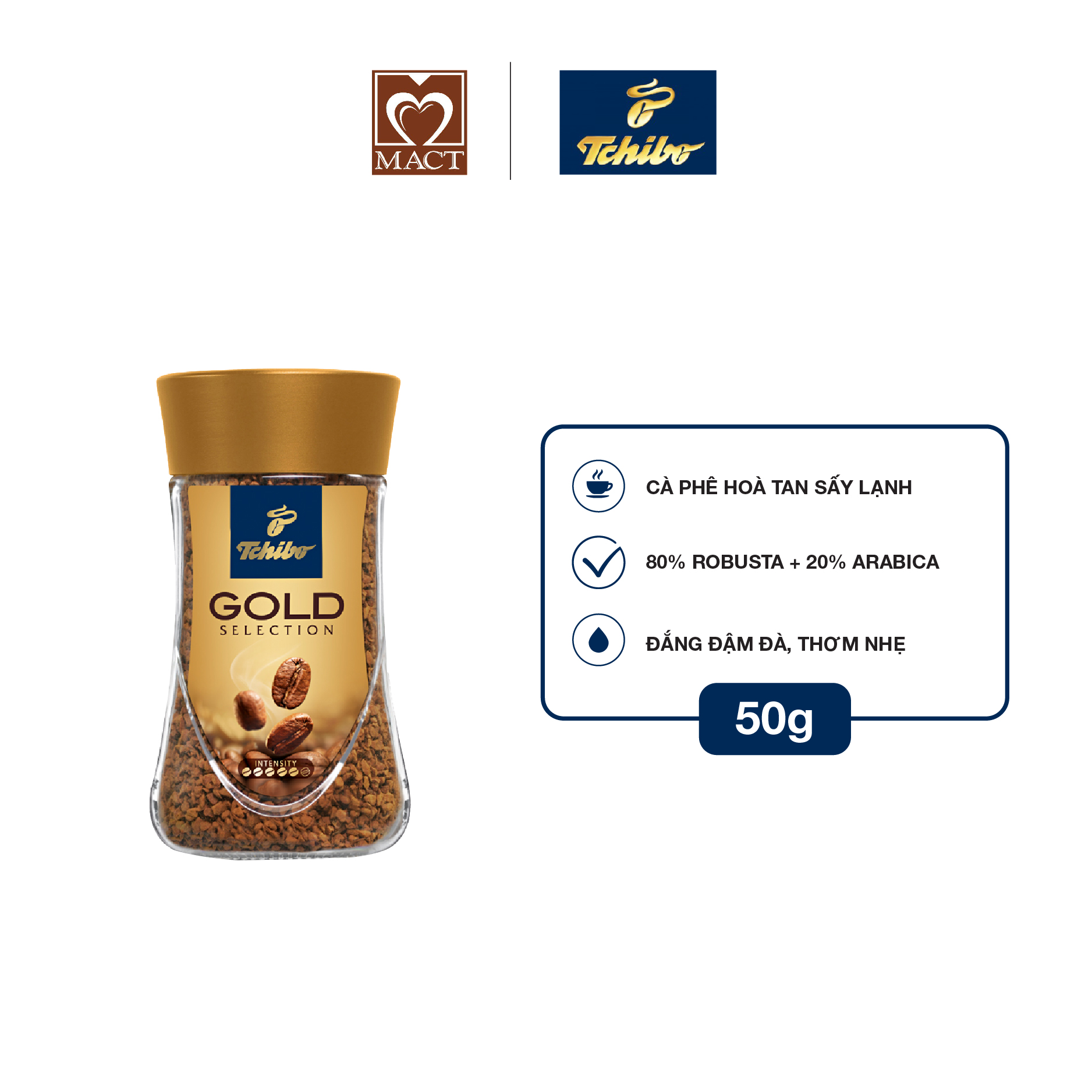 Cà phê hòa tan Tchibo Gold - 50g