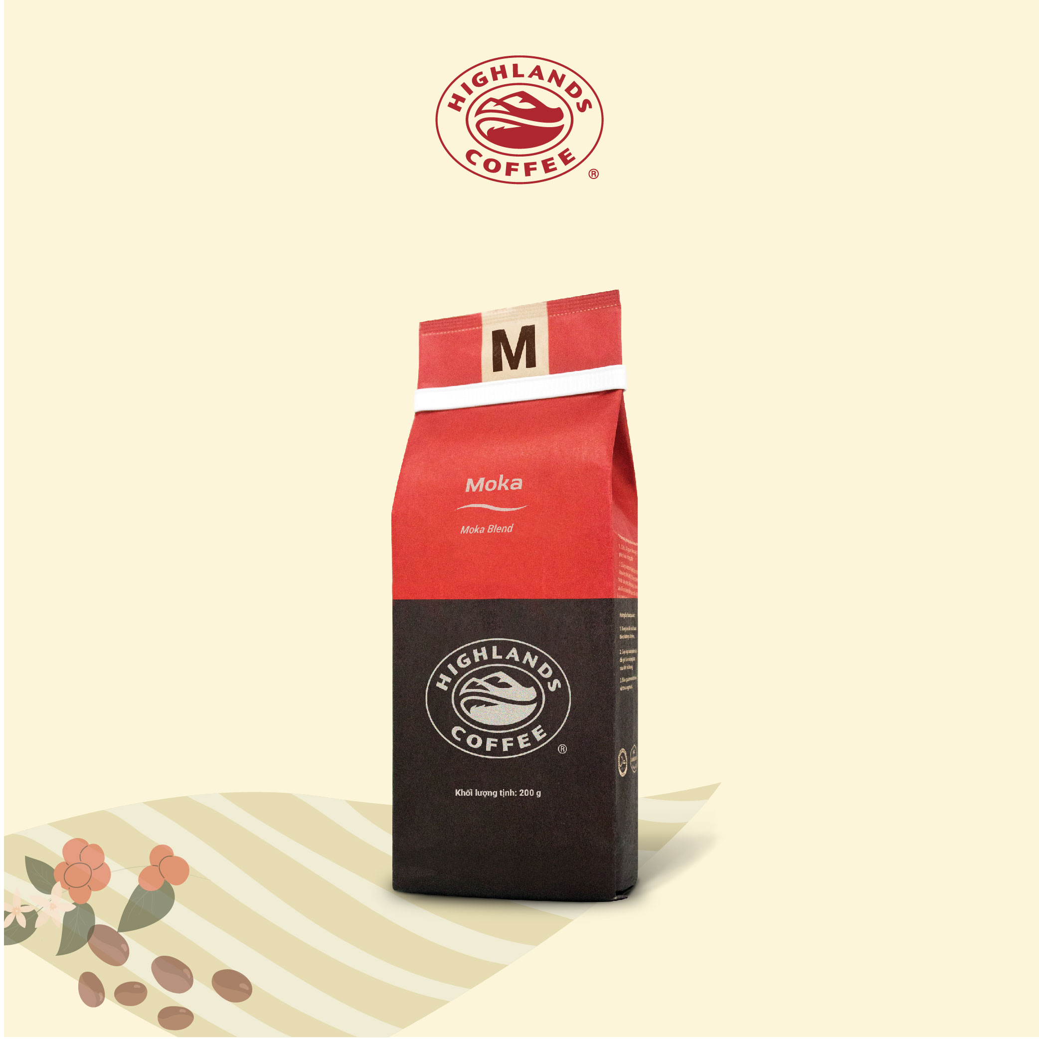 Cà Phê Rang Xay Moka Highlands Coffee (200g)