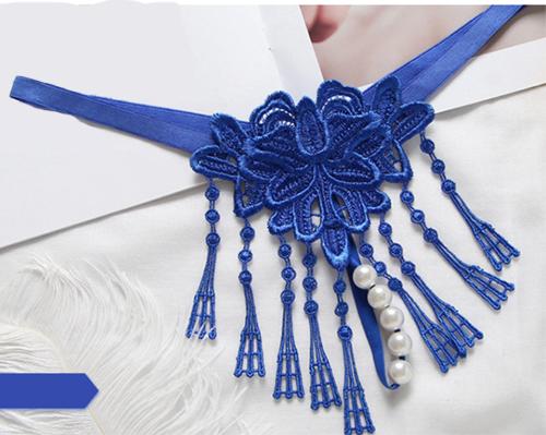 Quần lót nữ đính hạt - Màu xanh biển