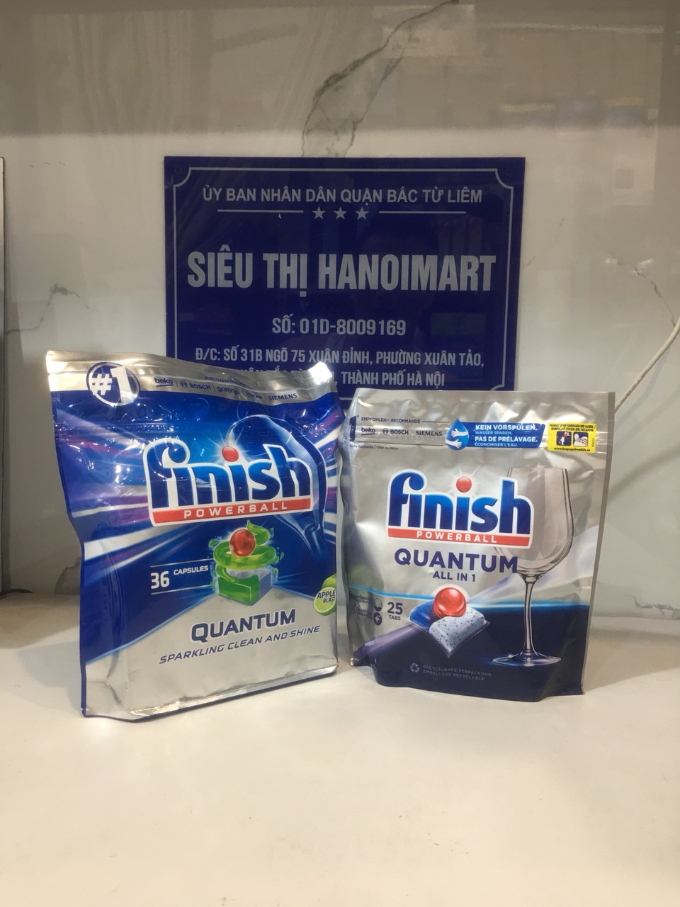 Viên Rửa Bát Finish Quantum 60 viên cao cấp (Mẫu mới dạng túi)