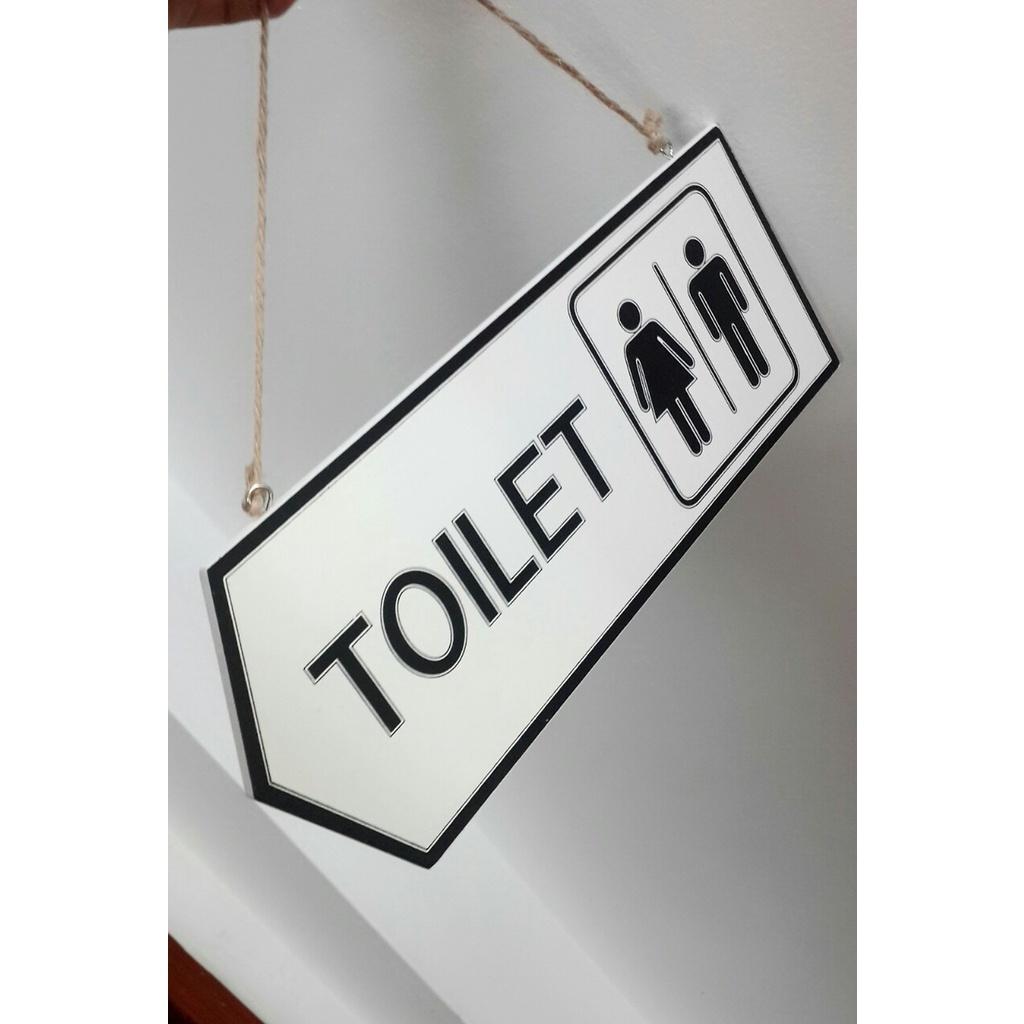 Bảng treo chỉ dẫn toilet hai mặt bằng gỗ in sơn