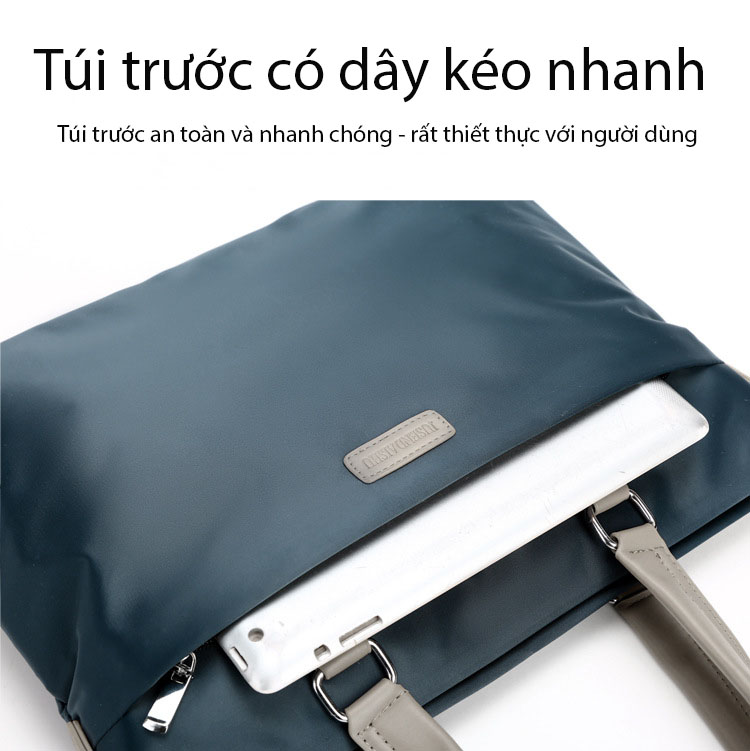 Túi xách công sở nam cao cấp JUSEN 010A túi đựng laptop, túi đựng macbook chống sốc - chống nước - chống nhăn - chống mài mòn -  Hàng Chính Hãng